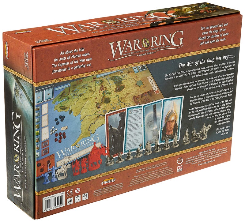 Ares Games Fantasy Flight Games Ares Games War of The Ring 2nd Edition, Multi-Colored (AGS WOTR001), 2 to 4 Players - Image 2